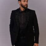 Classic Black Tuxedo with Textured Satin Lapel