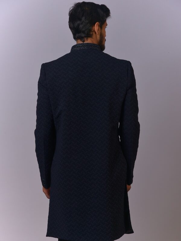 Midnight Black Chevron Indo-Western - Image 3