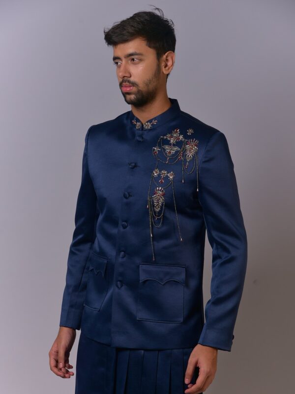 Midnight Blue Embellished Suit Set - Image 2