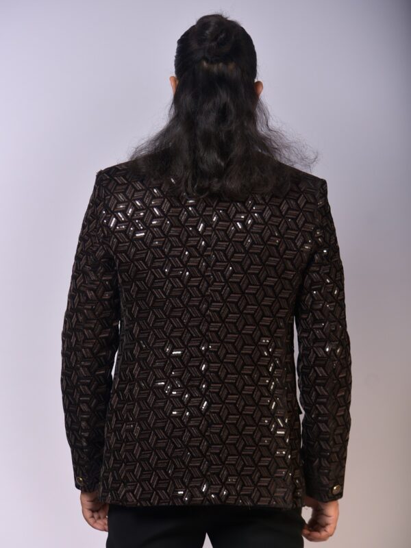 Geometric Mirror Embellished Bandh Gala - Image 2