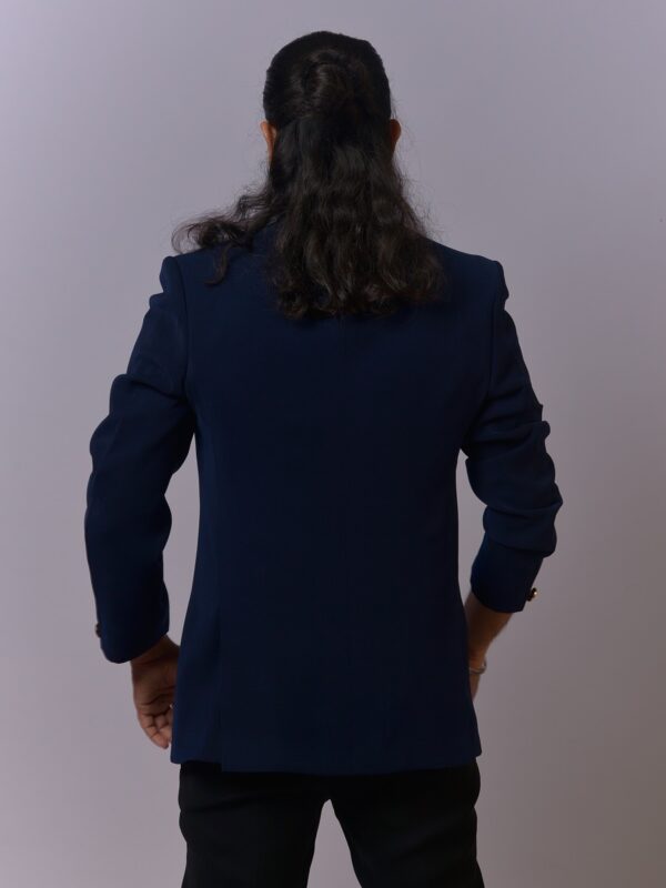 Midnight Blue Hawk Embroidered Bandh Gala - Image 2