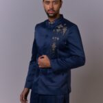 Midnight Blue Embellished Suit Set