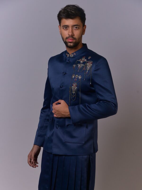 Midnight Blue Embellished Suit Set