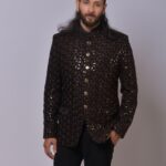 Geometric Mirror Embellished Bandh Gala