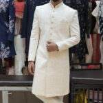 Classic Ivory Textured Sherwani Set